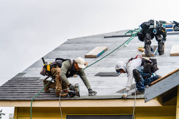 Professional Gutter Installation technician working in Creston, NC